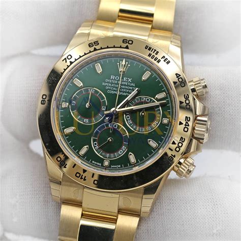 rolex daytone green gold|daytona men's rolex solid gold.